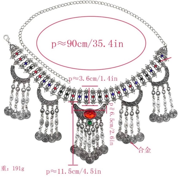 New Rave Festival Belly Chain Body Jewelry Belt Chain NWT - Picture 5 of 7